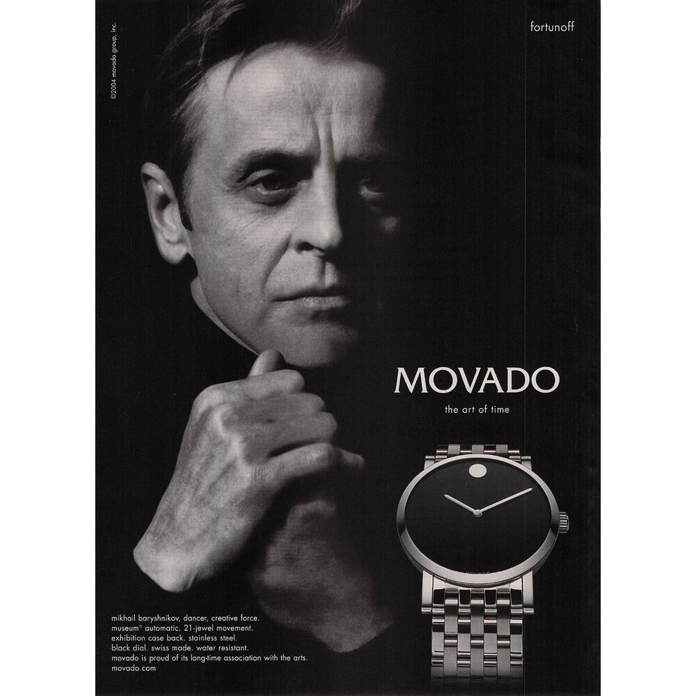 2004 MOVADO watch mikhail baryshnikov black for framing Pinup Poster Print Ad